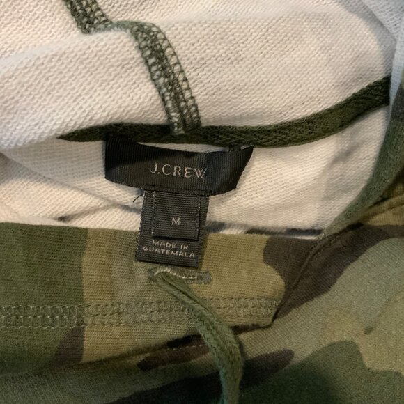 J.Crew Green Camo Long Sleeve Hoodie Sweatshirt, Size Medium - Picture 5 of 5
